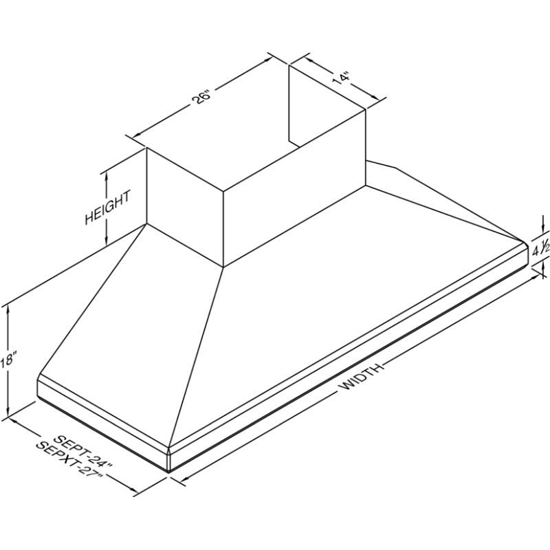 Vent-A-Hood Ventilation Range Hoods SEPTH18-360SS IMAGE 2