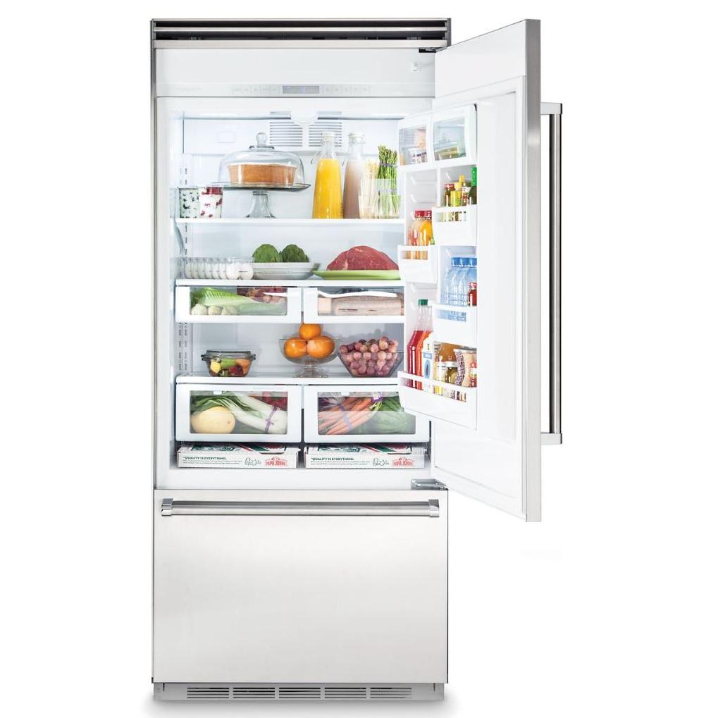 Viking 36-inch, 20.4 cu.ft. Built-in Bottom Freezer Refrigerator with Plasmacluster™ Ion Air Purifier VCBB5363ERSS IMAGE 3