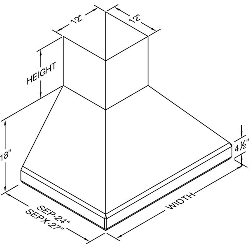 Vent-A-Hood Ventilation Range Hoods SEPXH18-242SS IMAGE 2