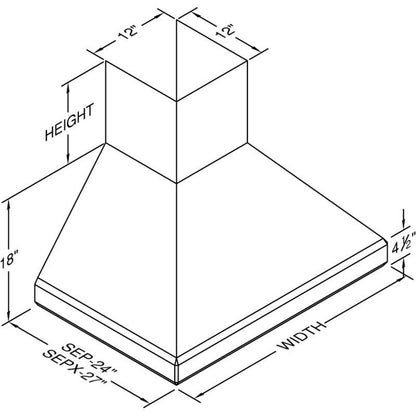 Vent-A-Hood Ventilation Range Hoods SEPXH18-242SS IMAGE 2
