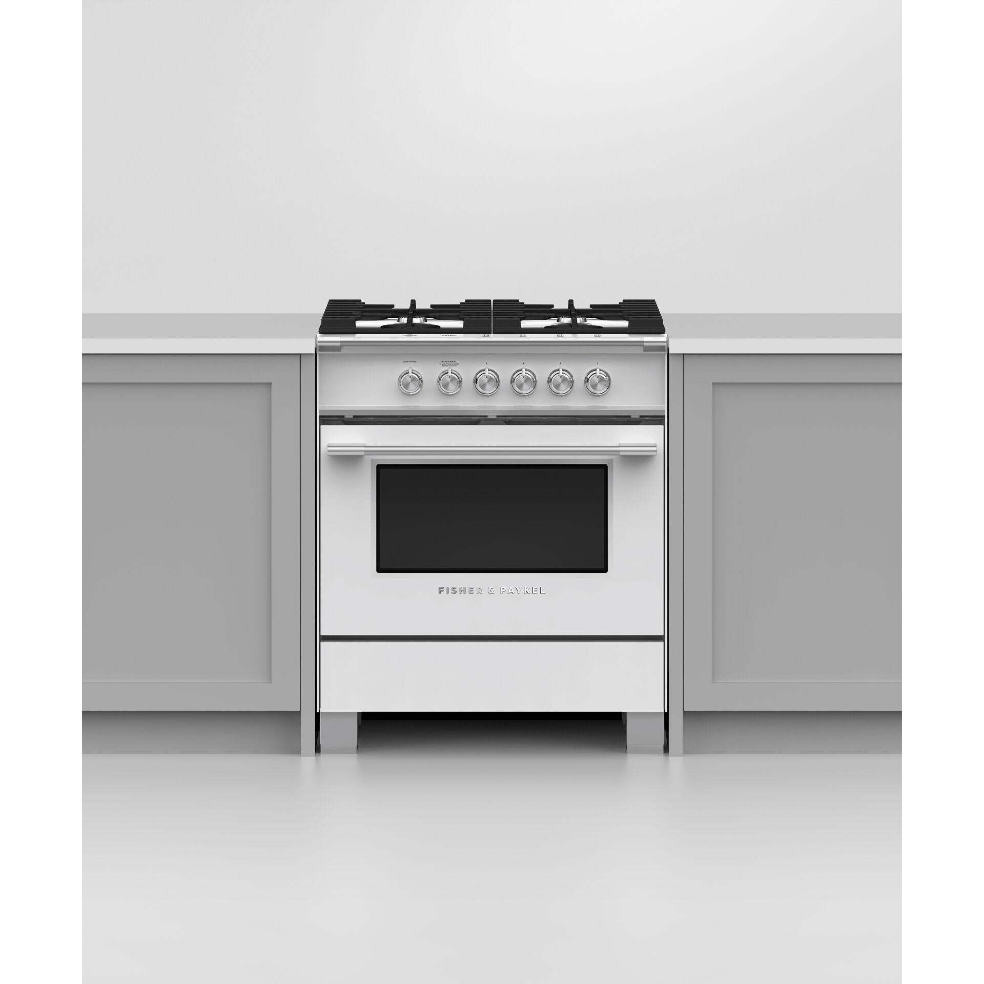 Fisher & Paykel 30-inch Freestanding Gas Range with AeroTech™ Technology OR30SCG4W1 IMAGE 4