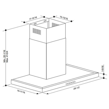 Broan 30-inch Designer Collection BWT1 Series Wall Mount Range Hood BWT1304SS IMAGE 7