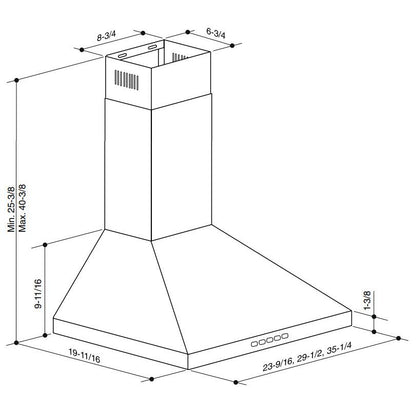 Broan 36-inch Designer Collection BWP1 Series Wall Mount Range Hood BWP1364SS IMAGE 9