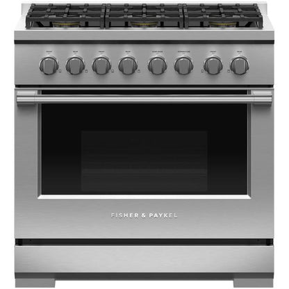 Fisher & Paykel 36-inch Freestanding Gas Range with Dual Flow Burners™ RGV3-366-N IMAGE 1